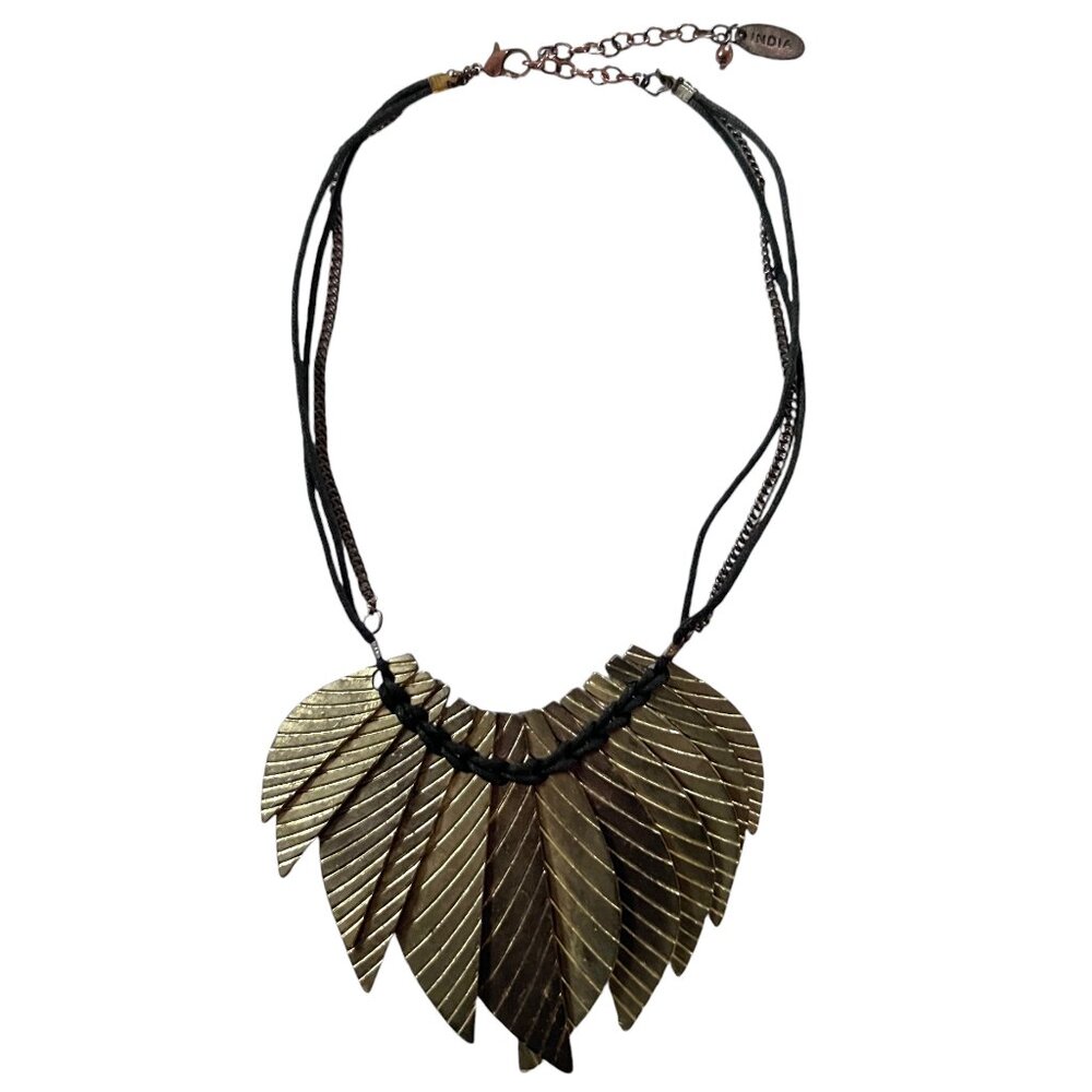 TANJORE metal leaf necklace